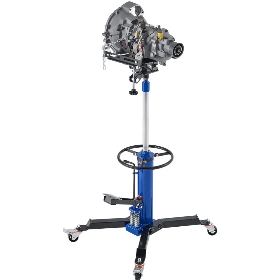 VEVOR Hydraulic Transmission Jack, 1322 lbs / 0.6 Ton Lifting Capacity Telescoping Transmission Jack with Foot Pedal, Dual Telescopic Trans, 34.6-69.3 in High Lifting Height, Garage/Shop Lift Hoist