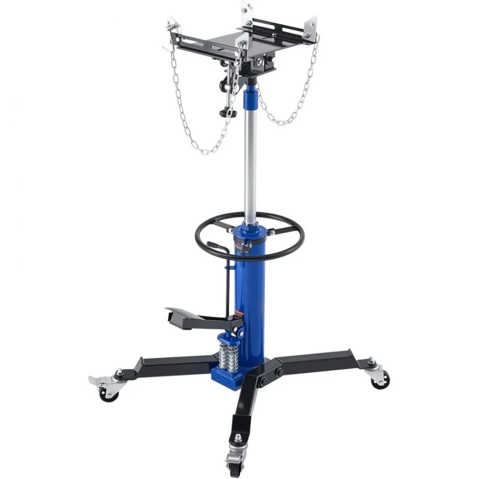VEVOR Hydraulic Transmission Jack, 1322 lbs / 0.6 Ton Lifting Capacity Telescoping Transmission Jack with Foot Pedal, Dual Telescopic Trans, 34.6-69.3 in High Lifting Height, Garage/Shop Lift Hoist