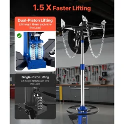 VEVOR Hydraulic Transmission Jack, 1322 lbs / 0.6 Ton Lifting Capacity Telescoping Transmission Jack with Foot Pedal, Dual Telescopic Trans, 34.6-69.3 in High Lifting Height, Garage/Shop Lift Hoist