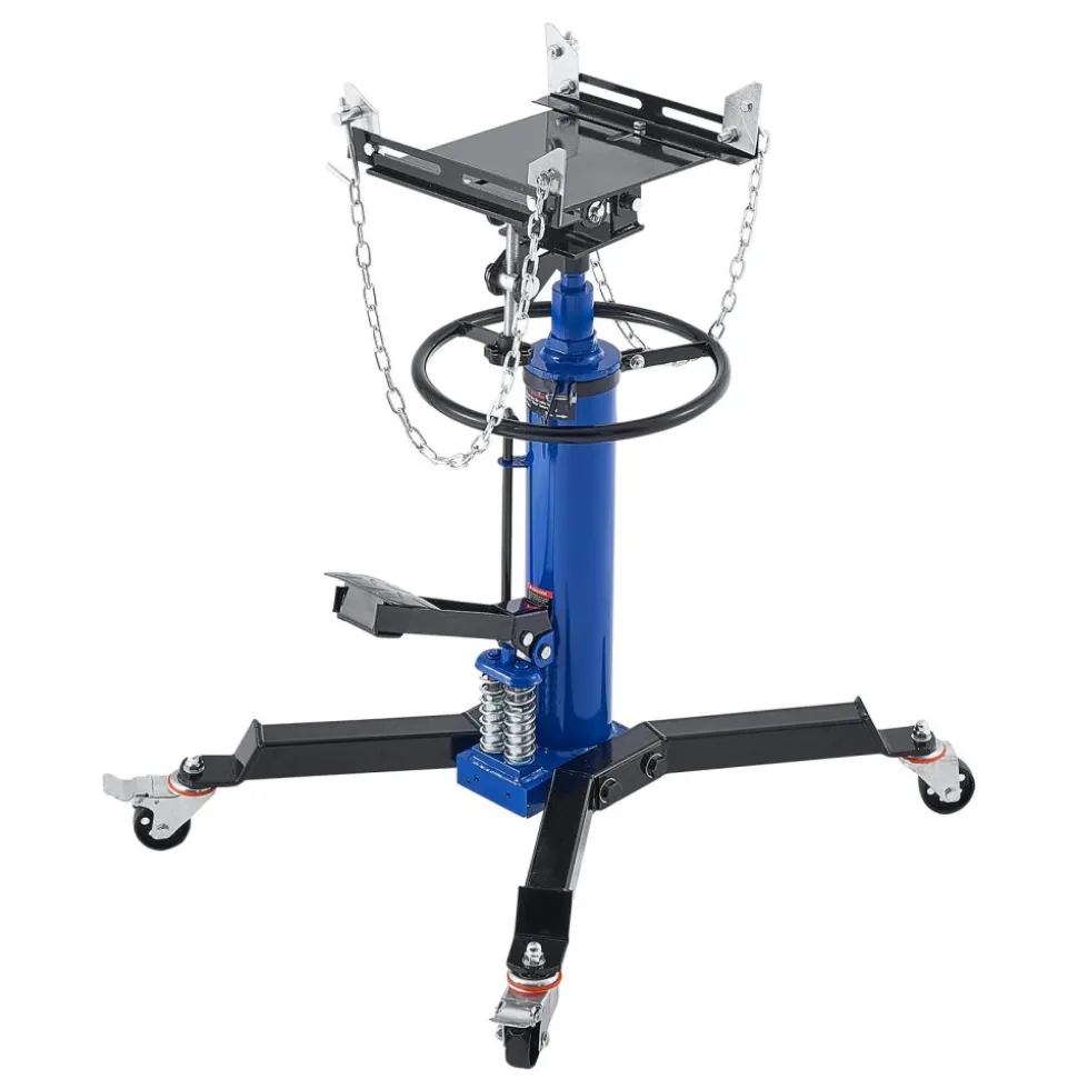 VEVOR Hydraulic Transmission Jack, 1322 lbs / 0.6 Ton Lifting Capacity Telescoping Transmission Jack with Foot Pedal, Dual Telescopic Trans, 34.6-69.3 in High Lifting Height, Garage/Shop Lift Hoist