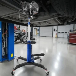 VEVOR Hydraulic Transmission Jack, 1660 lbs / 0.75 Ton Lifting Capacity Telescoping Transmission Jack with Foot Pedal, 360° Swivel Wheel, 34.6-69.3 in High Lifting Height, Lift Hoist for Garage/Shop