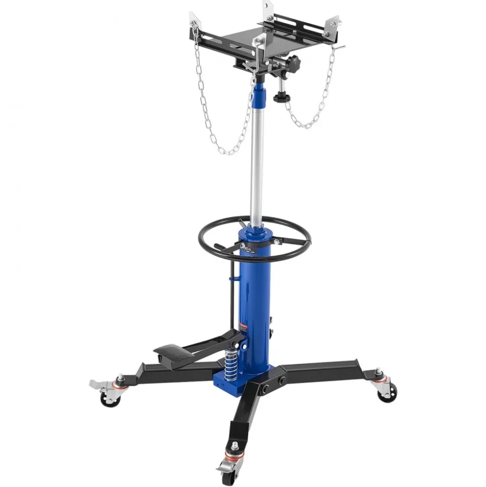 VEVOR Hydraulic Transmission Jack, 1660 lbs / 0.75 Ton Lifting Capacity Telescoping Transmission Jack with Foot Pedal, 360° Swivel Wheel, 34.6-69.3 in High Lifting Height, Lift Hoist for Garage/Shop