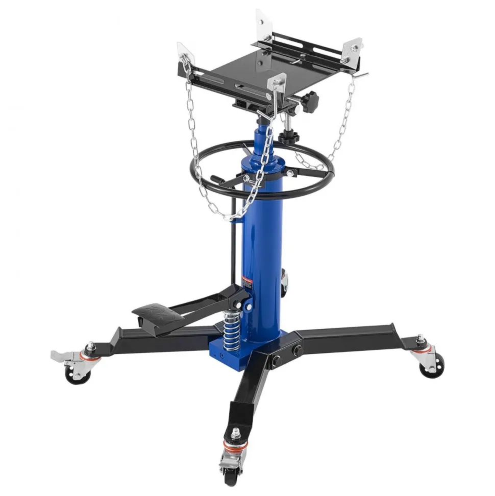 VEVOR Hydraulic Transmission Jack, 1660 lbs / 0.75 Ton Lifting Capacity Telescoping Transmission Jack with Foot Pedal, 360° Swivel Wheel, 34.6-69.3 in High Lifting Height, Lift Hoist for Garage/Shop