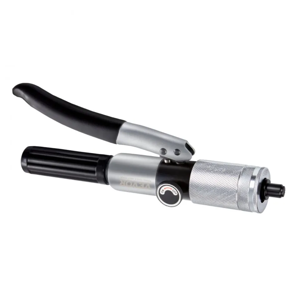 VEVOR Hydraulic Tube Expander, 3/8" to 1-1/8" OD, HAVC Hydraulic Swaging Tool with 7 Pipe Expander Heads, Deburring Tool, Pipe Cutter for Copper Aluminum Brass Soft Steel Pipes