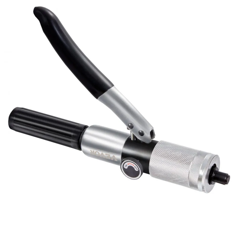 VEVOR Hydraulic Tube Expander, 3/8" to 1-1/8" OD, HAVC Hydraulic Swaging Tool with 7 Pipe Expander Heads, Deburring Tool, Pipe Cutter for Copper Aluminum Brass Soft Steel Pipes