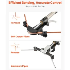 VEVOR Hydraulic Tubing Bender Kit, 1/4 to 7/8 Inch, Copper Tube Pipe Bender, Forward/Reverse HVAC Bending Tool Set, with 7 Aluminium Alloy Dies, for HVAC Air Conditioning Refrigeration Auto Repair