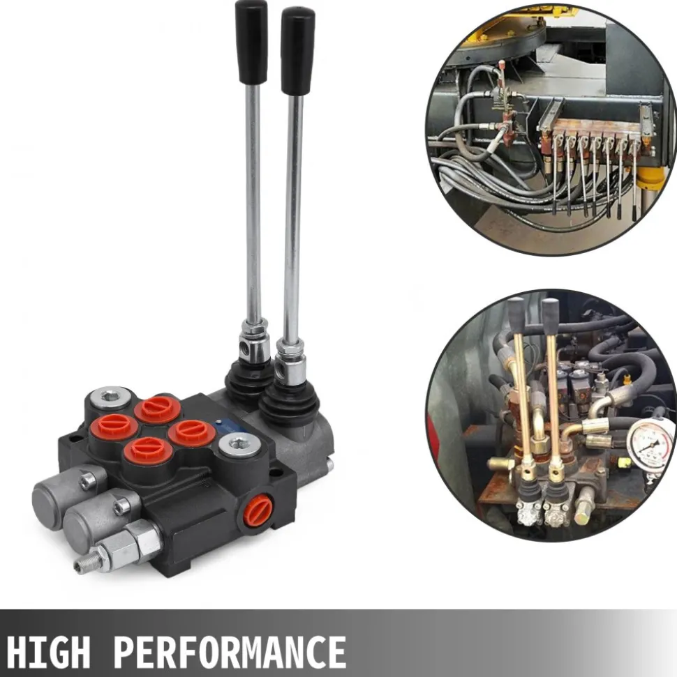 VEVOR Hydraulic Valve 2 Spool Hydraulic Directional Control Valve 11gpm Hydraulic Control Valve Double Acting for Tractors Loaders Tanks