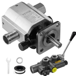 VEVOR Hydraulic Wood Log Splitter Pump Kit, 16 GPM, 2 Stage 4000 PSI Aluminum Hydraulic Gear Pump, with Valve 1'' Inlet 1/2'' NPT Outlet 3600 RPM, for Small Engine Mounting Log Splitters