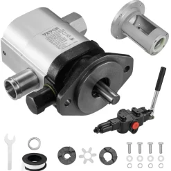 VEVOR Hydraulic Wood Log Splitter Pump Kit, 22GPM, 2 Stage 4000PSI Aluminum Hydraulic Gear Pump, with Valve Coupling Installation Base 3/4'' NPT Outlet 3600 RPM, for Small Engine Mounting Log Splitter