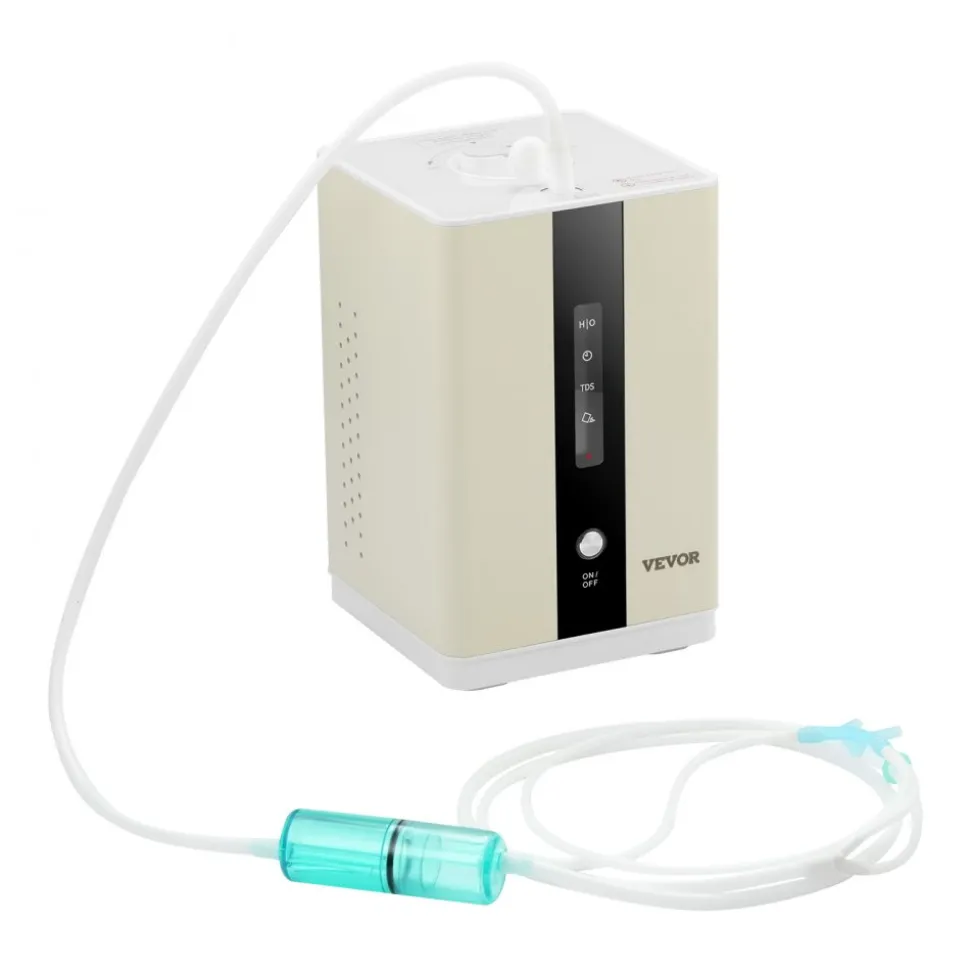 VEVOR Hydrogen Inhalation Machine, 99.99% High Purity Hydrogen Inhaler, HO-Separated 225ml/min (150 H+75 O) Dual Port Hydrogen Oxygen Inhaler, Hydrogen-Rich Water Generator for Home Travel