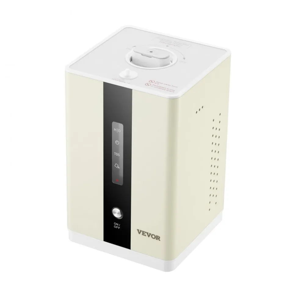 VEVOR Hydrogen Inhalation Machine, 99.99% High Purity Hydrogen Inhaler, HO-Separated 225ml/min (150 H+75 O) Dual Port Hydrogen Oxygen Inhaler, Hydrogen-Rich Water Generator for Home Travel