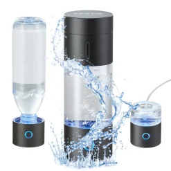 VEVOR Hydrogen Water Bottle Generator, 230 ml / 8.1 oz Capacity Portable Hydrogen Water Maker, SPE Technology Hydrogen Rich Water Ionizer Machine with Nasal Inhalation Tube and Self-Cleaning