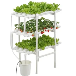 VEVOR Hydroponics Growing System Kit, 3-Tier 108 Sites UPVC Pipe Hydroponic Grow Kit with Timed Irrigation, Thickened Hydroponic Pipes, Indoor Home Garden Vegetable Planting Grow Kits for Fruit Herb