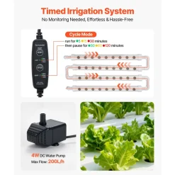 VEVOR Hydroponics Growing System Kit, 3-Tier 108 Sites UPVC Pipe Hydroponic Grow Kit with Timed Irrigation, Thickened Hydroponic Pipes, Indoor Home Garden Vegetable Planting Grow Kits for Fruit Herb
