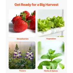 VEVOR Hydroponics Growing System Kit, 3-Tier 108 Sites UPVC Pipe Hydroponic Grow Kit with Timed Irrigation, Thickened Hydroponic Pipes, Indoor Home Garden Vegetable Planting Grow Kits for Fruit Herb