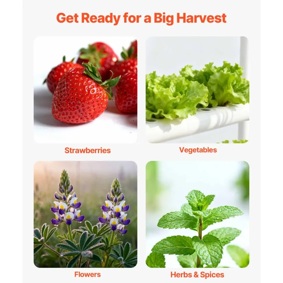 VEVOR Hydroponics Growing System Kit, 3-Tier 108 Sites UPVC Pipe Hydroponic Grow Kit with Timed Irrigation, Thickened Hydroponic Pipes, Indoor Home Garden Vegetable Planting Grow Kits for Fruit Herb