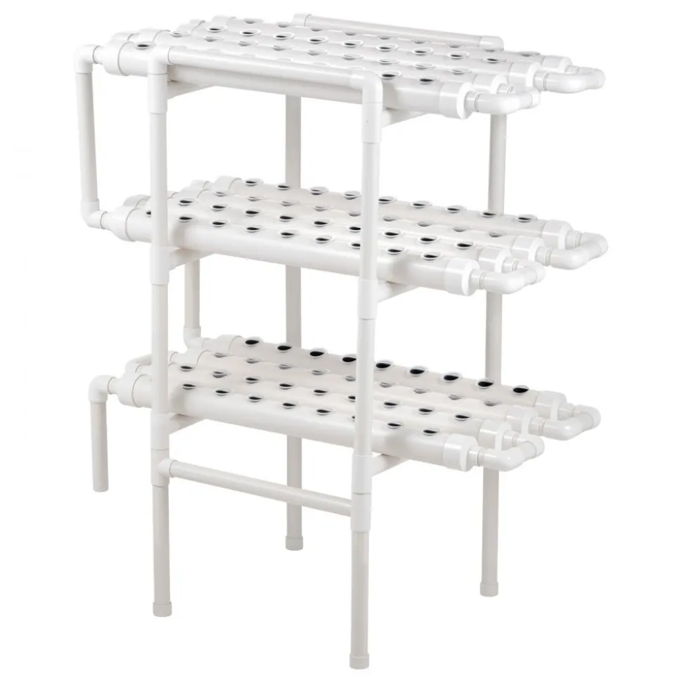 VEVOR Hydroponics Growing System Kit, 3-Tier 108 Sites UPVC Pipe Hydroponic Grow Kit with Timed Irrigation, Sun & Light Blocking Pipes, Indoor Home Garden Vegetable Planting Grow Kits for Fruit Herb