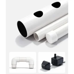 VEVOR Hydroponics Growing System Kit, 3-Tier 108 Sites UPVC Pipe Hydroponic Grow Kit with Timed Irrigation, Sun & Light Blocking Pipes, Indoor Home Garden Vegetable Planting Grow Kits for Fruit Herb