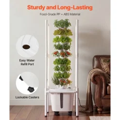 VEVOR Hydroponic Tower, 30 Pods 6 Tiers Hydroponics Growing System Kit with App Control, Vertical Home Garden with 20L Water Tank & Pump, Planter Germination Kit for Indoor Herbs, Fruits, Vegetables