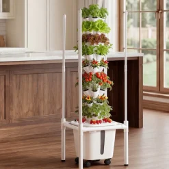 VEVOR Hydroponic Tower, 30 Pods 6 Tiers Hydroponics Growing System Kit with App Control, Vertical Home Garden with 20L Water Tank & Pump, Planter Germination Kit for Indoor Herbs, Fruits, Vegetables