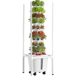 VEVOR Hydroponic Tower, 30 Pods 6 Tiers Hydroponics Growing System Kit with App Control, Vertical Home Garden with 20L Water Tank & Pump, Planter Germination Kit for Indoor Herbs, Fruits, Vegetables