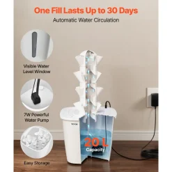 VEVOR Hydroponic Tower, 20 Pods 4 Tiers Hydroponics Growing System Kit, Vertical Home Hydronic Garden with 20L Water Tank & Pump, Planter Plants Germination Kit for Indoor Herbs, Fruits, Vegetables