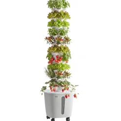 VEVOR Hydroponic Tower, 50 Pods 10 Tiers Hydroponics Growing System Kit with App Control & Casters, Vertical Home Garden with 20L Water Tank & Pump, Planter for Indoor Herbs, Fruits and Vegetables