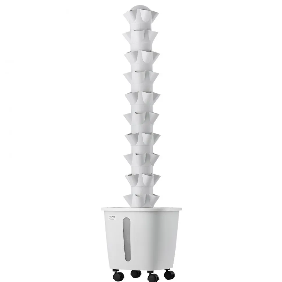 VEVOR Hydroponic Tower, 50 Pods 10 Tiers Hydroponics Growing System Kit with App Control & Casters, Vertical Home Garden with 20L Water Tank & Pump, Planter for Indoor Herbs, Fruits and Vegetables