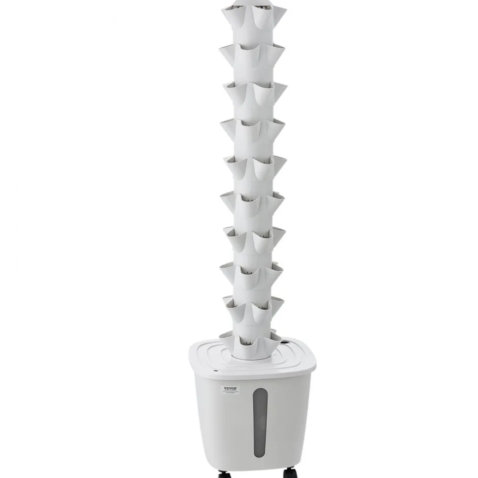 VEVOR Hydroponic Tower, 50 Pods 10 Tiers Hydroponics Growing System Kit with App Control & Casters, Vertical Home Garden with 20L Water Tank & Pump, Planter for Indoor Herbs, Fruits and Vegetables