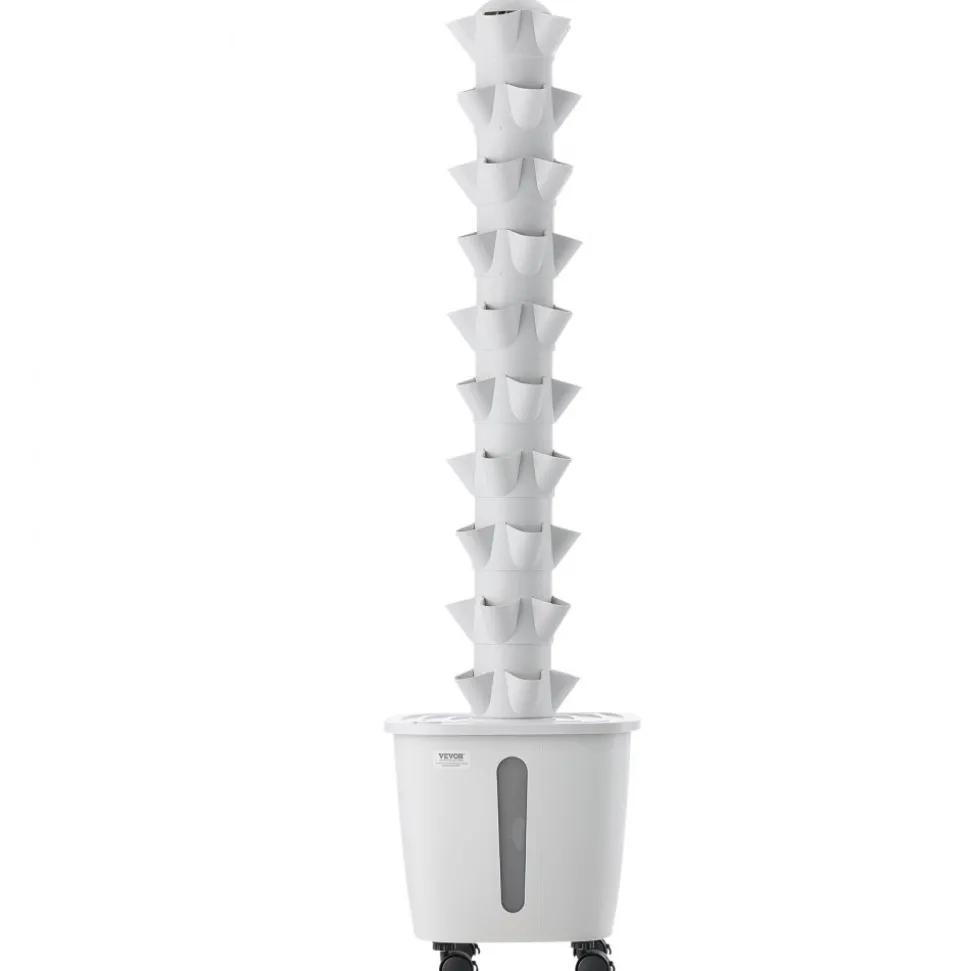VEVOR Hydroponic Tower, 50 Pods 10 Tiers Hydroponics Growing System Kit with App Control & Casters, Vertical Home Garden with 20L Water Tank & Pump, Planter for Indoor Herbs, Fruits and Vegetables