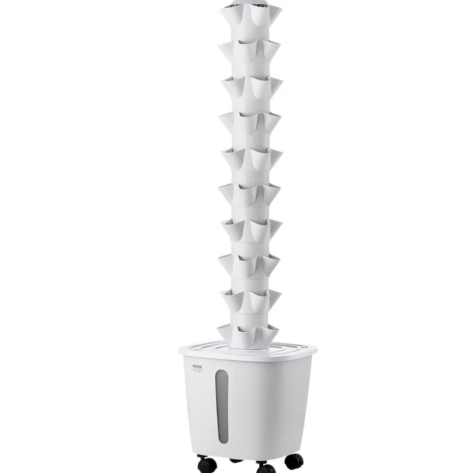 VEVOR Hydroponic Tower, 50 Pods 10 Tiers Hydroponics Growing System Kit with App Control & Casters, Vertical Home Garden with 20L Water Tank & Pump, Planter for Indoor Herbs, Fruits and Vegetables