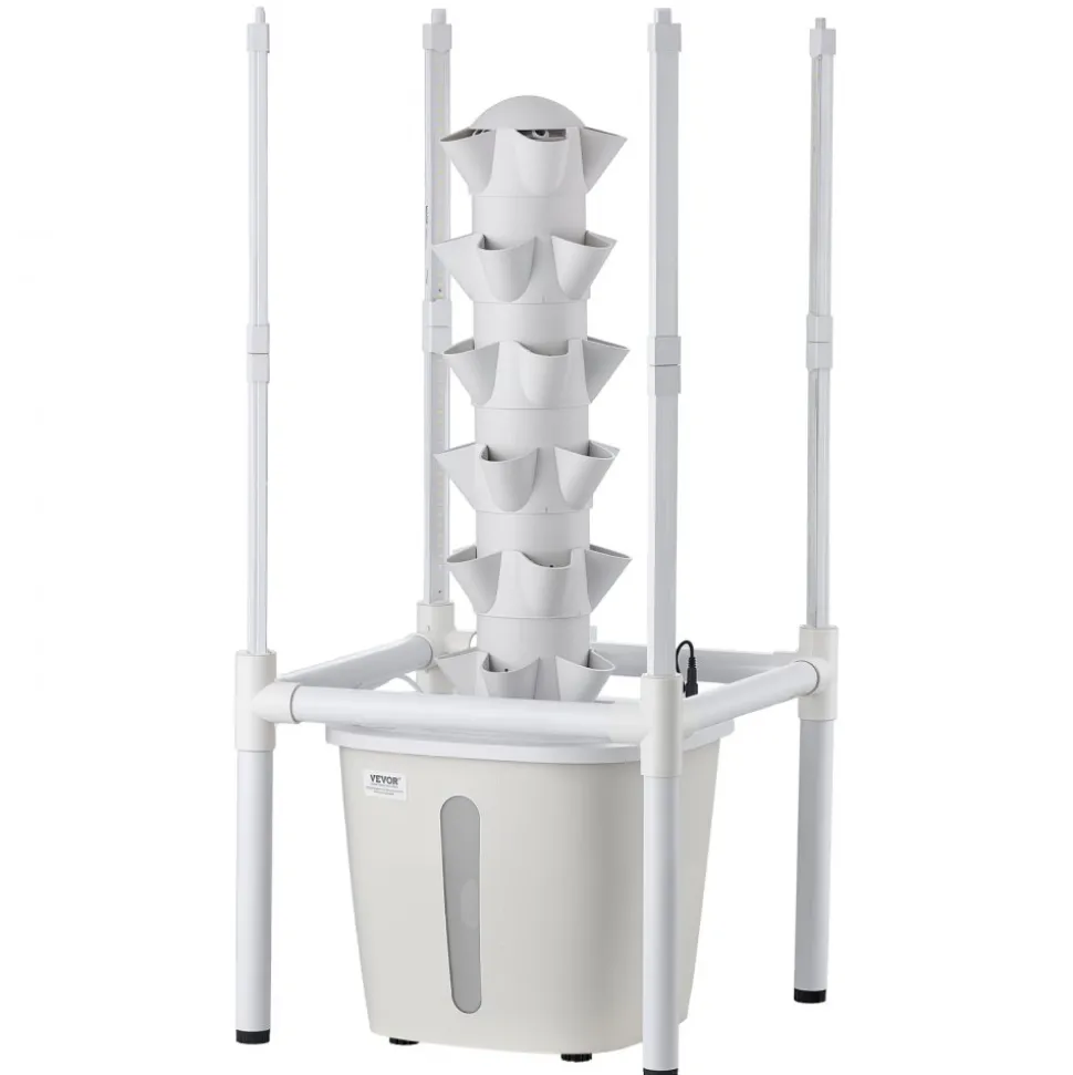VEVOR Hydroponic Tower, 30 Pods 6 Tiers Hydroponics Growing System Kit with LED Grow Light & App Control, Vertical Home Garden with 20L Water Tank & Pump, Planter for Indoor Herbs, Fruits, Vegetables