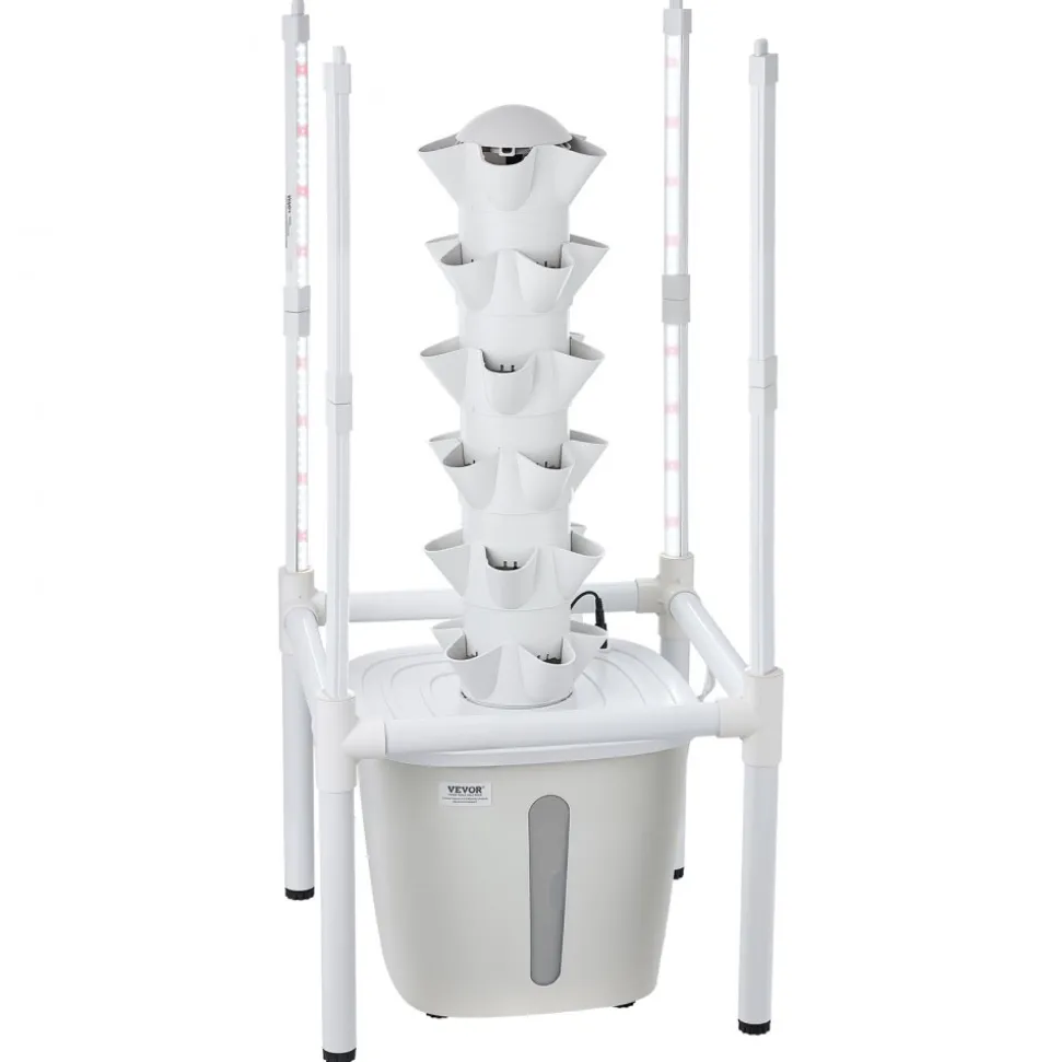 VEVOR Hydroponic Tower, 30 Pods 6 Tiers Hydroponics Growing System Kit with LED Grow Light & App Control, Vertical Home Garden with 20L Water Tank & Pump, Planter for Indoor Herbs, Fruits, Vegetables