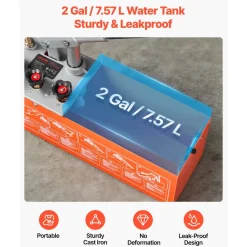 VEVOR Hydrostatic Test Pump 2 Gallon Hydraulic Manual Water Pressure Tester, Dual Valve Hydrostatic Water Pipe Leakage Pressure Test Pump Kit with Gauge & Tank, 0-60 Bar Range, for Pipeline, Heating