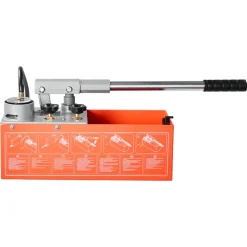 VEVOR Hydrostatic Test Pump 2 Gallon Hydraulic Manual Water Pressure Tester, Dual Valve Hydrostatic Water Pipe Leakage Pressure Test Pump Kit with Gauge & Tank, 0-60 Bar Range, for Pipeline, Heating