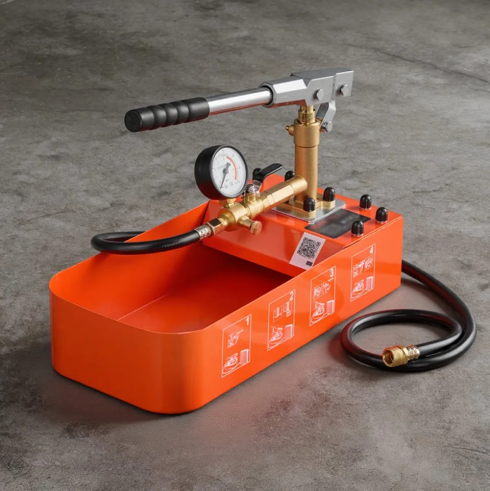 VEVOR Hydrostatic Test Pump 2 Gallon Hydraulic Manual Water Pressure Tester, Single Valve Hydrostatic Water Pipe Leakage Pressure Test Pump Kit with Gauge & Tank, 0-50 Bar Range, for Pipeline Heating