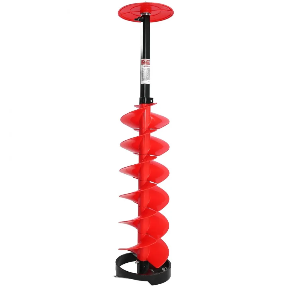 VEVOR Ice Auger Drill Bit, 8in Diameter 41in Length, Cordless Nylon Ice Fishing Augers With Extra 13.4in Extension Rod, Drill Adapter, Top Plate and Blade Guard