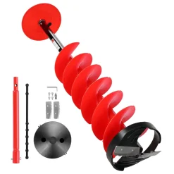 VEVOR Ice Auger Drill Bit, 8in Diameter 41in Length, Cordless Nylon Ice Fishing Augers With Extra 13.4in Extension Rod, Drill Adapter, Top Plate and Blade Guard