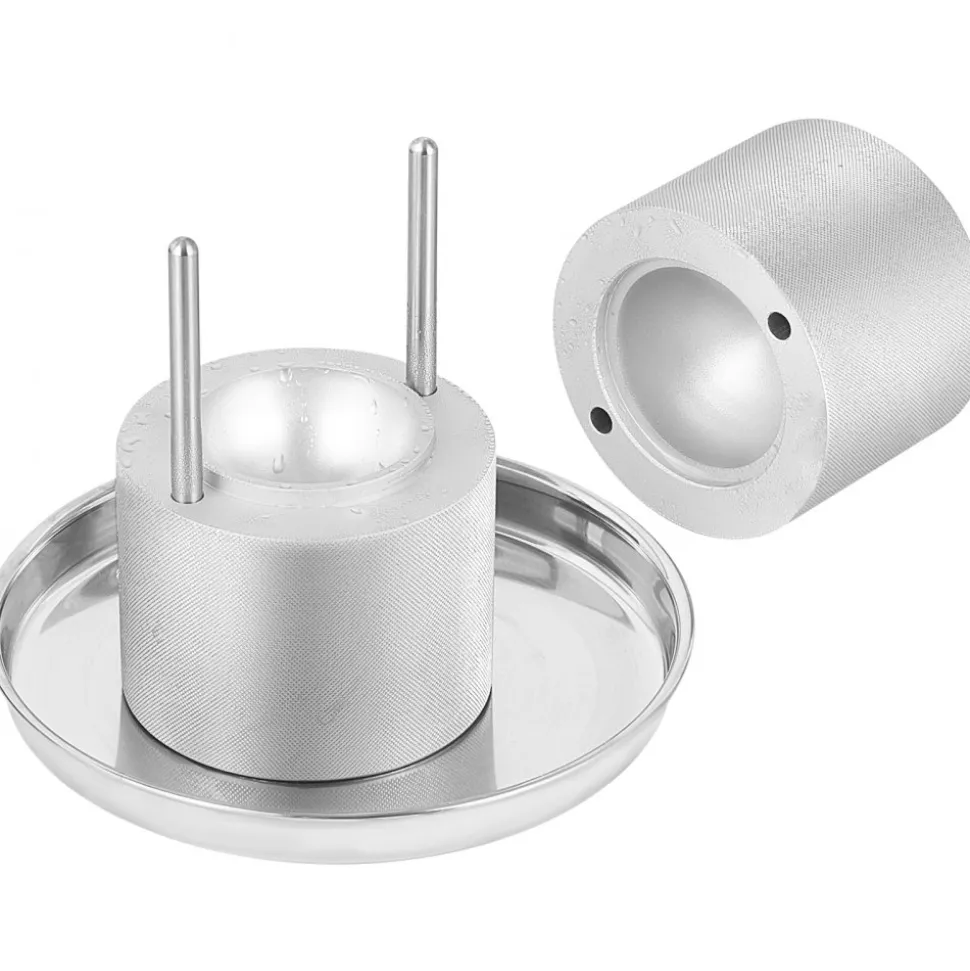 VEVOR Ice Ball Press, 2.4" Ice Ball Maker, Aircraft Al Alloy Ice Ball Press Kit for 60mm Ice Sphere, Ice Press with Tong and Drip Tray, for Whiskey, Cocktail, Bourbon, Scot on Party & Holiday, Silver