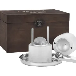 VEVOR Ice Ball Press Kit, Aircraft Al Alloy Ice Press with Ice Block Mold, Large Mat, Tong, Drip Tray, One Glass, Round Ice Ball Maker 2.4