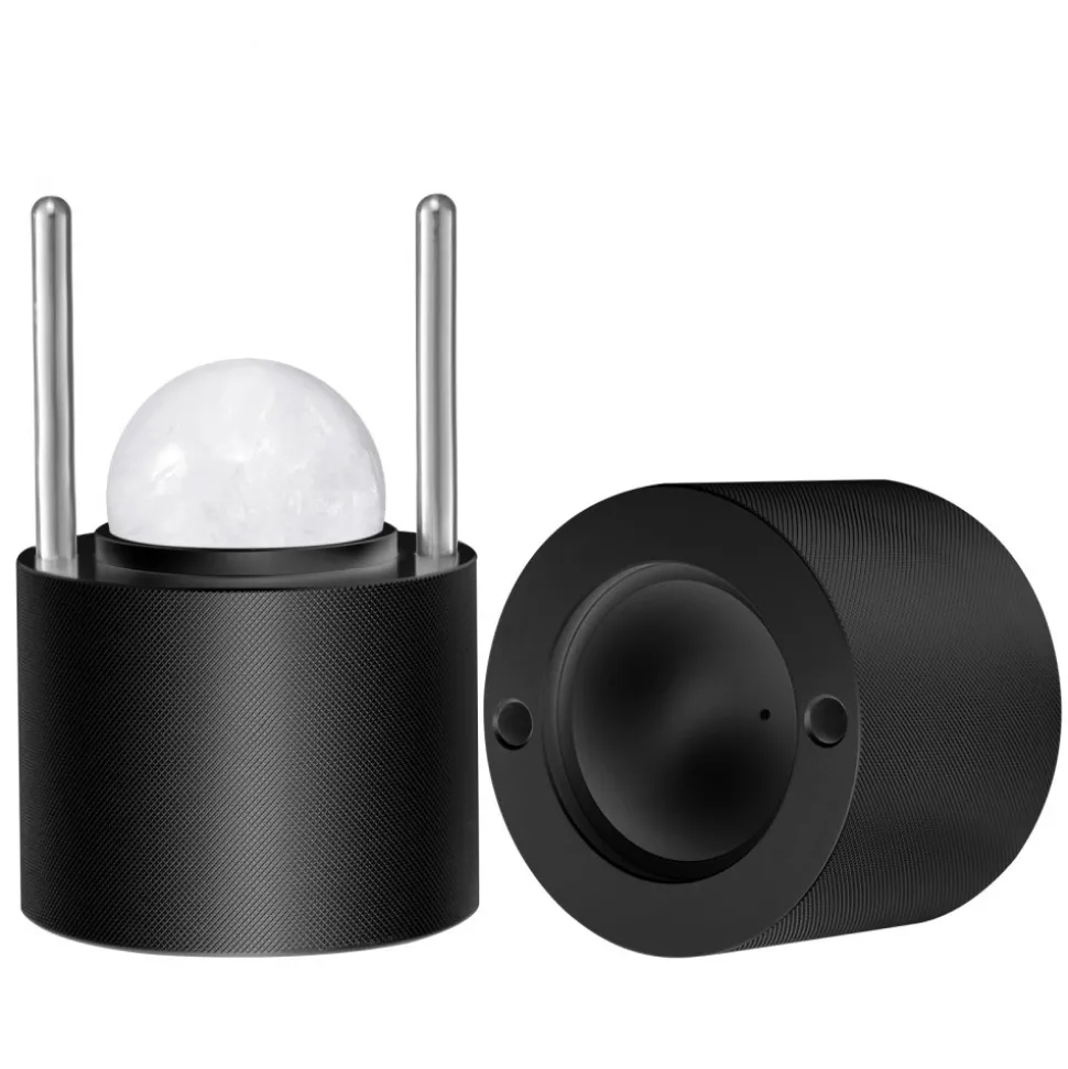 VEVOR Ice Ball Press Kit, Aviation Aluminum Ice Press with Ice Block Mold, Large Mat, Tong, Drip Tray, One Glass, Round Ice Ball Maker 2.4"/60 mm Ice Sphere, for Whiskey, Cocktail on Party & Holiday