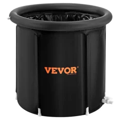 VEVOR Ice Bath Tub, Cold Water Therapy Plunge Tub for Athletes, Portable Outdoor Ice Barrel Plunge Pool for Recovery, 90 Gal Inflatable Folding Bathtub with Cover, Home Ice Pod for Adult, 32