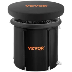 VEVOR Ice Bath Tub, Cold Water Therapy Plunge Tub for Athletes, Portable Outdoor Ice Barrel Plunge Pool for Recovery, 90 Gal Inflatable Folding Bathtub with Cover, Home Ice Pod for Adult, 32