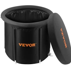 VEVOR Ice Bath Tub, Cold Water Therapy Plunge Tub for Athlete, Portable Outdoor Ice Barrel Plunge Pool for Recovery, 98 Gal Inflatable Folding Bathtub with Cover, Home Ice Pod for Adult, 35.4"Lx30"H