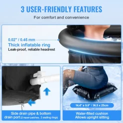 VEVOR Ice Bath Tub, Cold Water Therapy Plunge Tub for Athlete, Portable Outdoor Ice Barrel Plunge Pool for Recovery, 98 Gal Inflatable Folding Bathtub with Cover, Home Ice Pod for Adult, 35.4"Lx30"H