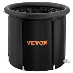 VEVOR Ice Bath Tub, Cold Water Therapy Plunge Tub for Athlete, Portable Outdoor Ice Barrel Plunge Pool for Recovery, 98 Gal Inflatable Folding Bathtub with Cover, Home Ice Pod for Adult, 35.4