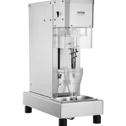 VEVOR Ice Cream Blender, 750W High-Speed Ice Cream Maker Mixer Stir Machine 1740RPM, 304 Stainless Steel Ice Cream Shaker, Long Handle + PC Protective Shield, Customizable with any Flavor of Ice Cream
