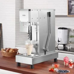 VEVOR Ice Cream Blender, 750W High-Speed Ice Cream Maker Mixer Stir Machine 1740RPM, 304 Stainless Steel Ice Cream Shaker, Long Handle + PC Protective Shield, Customizable with any Flavor of Ice Cream