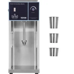 VEVOR Ice Cream Blender, 400W High-Speed Ice Cream Maker Mixer Stir Machine 4200RPM, Stepless Speed Adjustment, 304 Stainless Steel Ice Cream Shaker, 3 Hand Cups, Make Various Flavors of Ice Cream