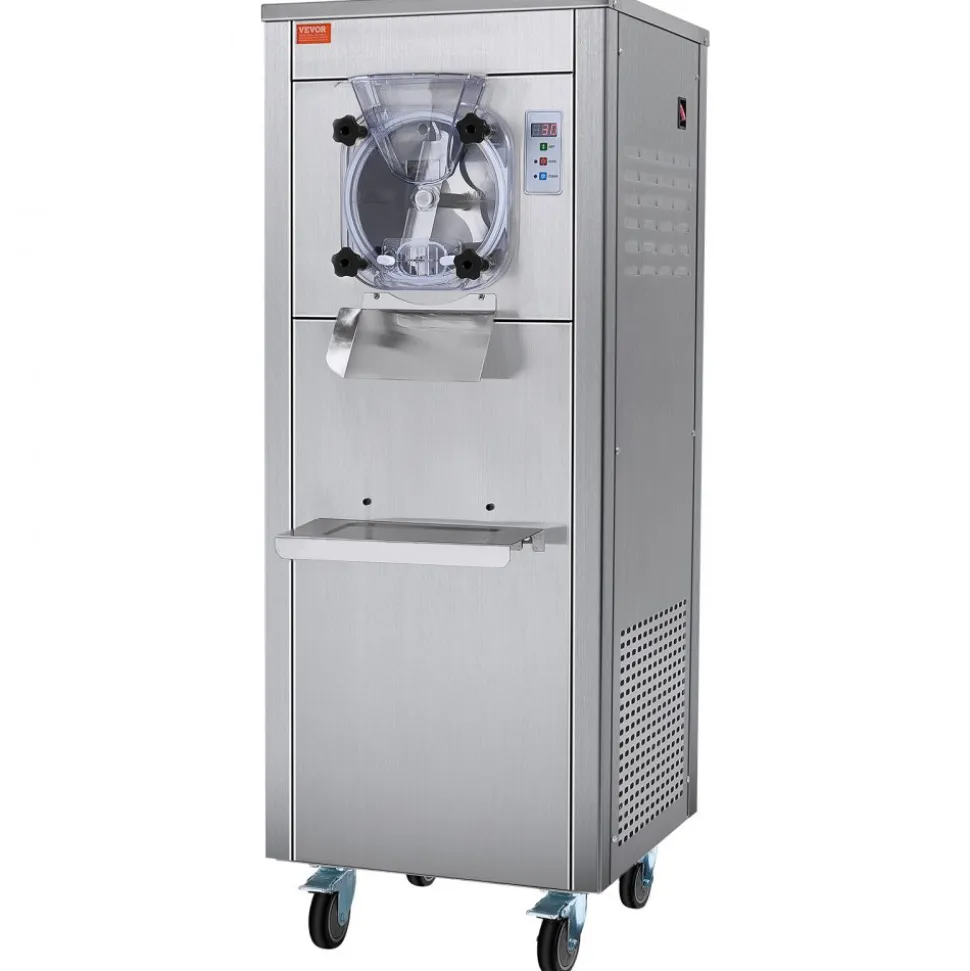 VEVOR Ice Cream Maker for Commercial Use, Produces 18 Liters per Hour, 1780W, Offers Single Flavor, Equipped with Wheels, 6L Stainless Cylinder, LED Display, Automatic Cleaning & Pre-cooling Functi